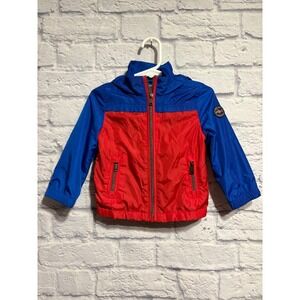 Ralph Lauren Toddler Boys Red Blue Colorblock Hooded Windbreaker Jacket 18M